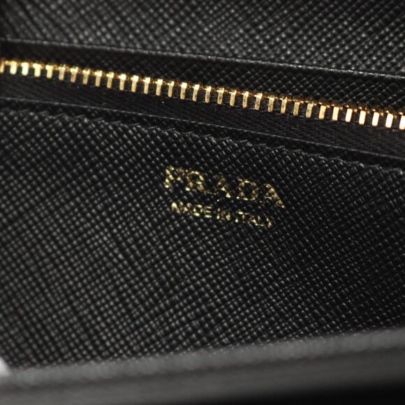 Prada SAFFIANO METAL Bi fold Long Wallet Leather Black - Picture 4 of 5